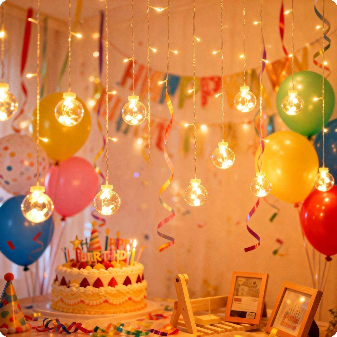 许愿球彩灯串闪灯冰条灯婚庆装饰灯心愿圆球灯酒吧led小彩灯