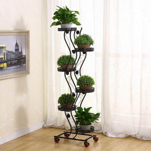 花架子多层移动客推拉带轮省空架无品牌/间花架阳台厅落地可花子