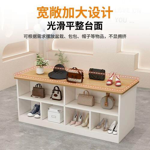 服装店中岛台简约现代陈列展示柜双面6宫格收纳摆放流水台展示桌