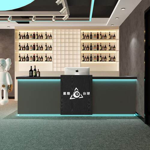 工业风台球厅吧台电竞酒店收银台服装店柜台接待台健身房商用前台