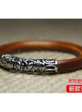 高档石阁金藤镯锦男女银饰藤条西藏刚无节制情侣鸡血藤手饰品