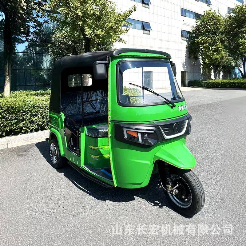 TVS车tuktuk车代步车bajaj款电动摩托三轮车遮阳带雨棚载客嘟嘟车