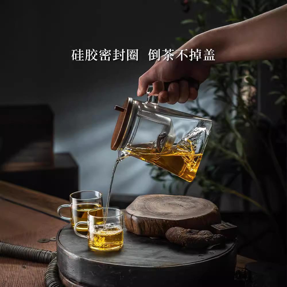 高硼硅玻璃内胆泡茶壶飘逸杯一键过滤按压高端茶水分离聪明泡茶壶