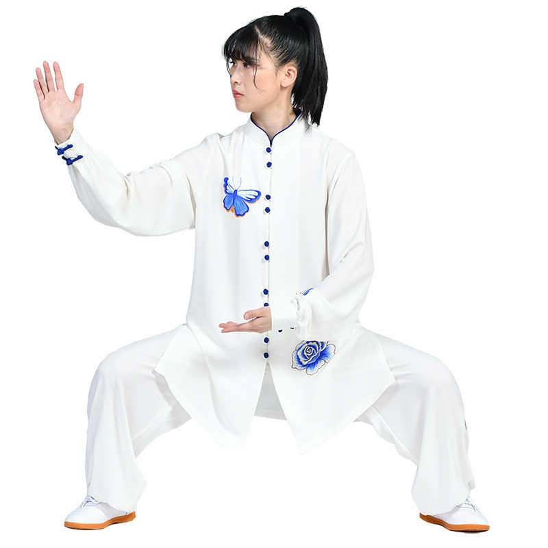 太极服女款珍珠棉透气武术运动表演服长袖春季女练功服训练套装