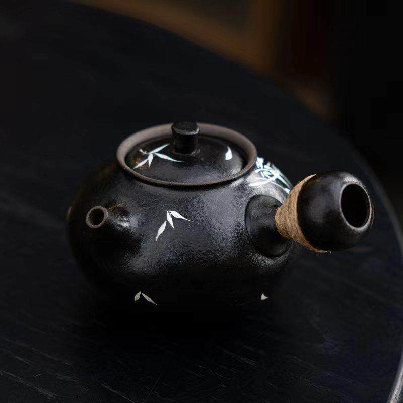 大岸堂陶壶泡茶小茶壶侧把壶家用温茶套装酒精炉便携煮茶壶煮茶器
