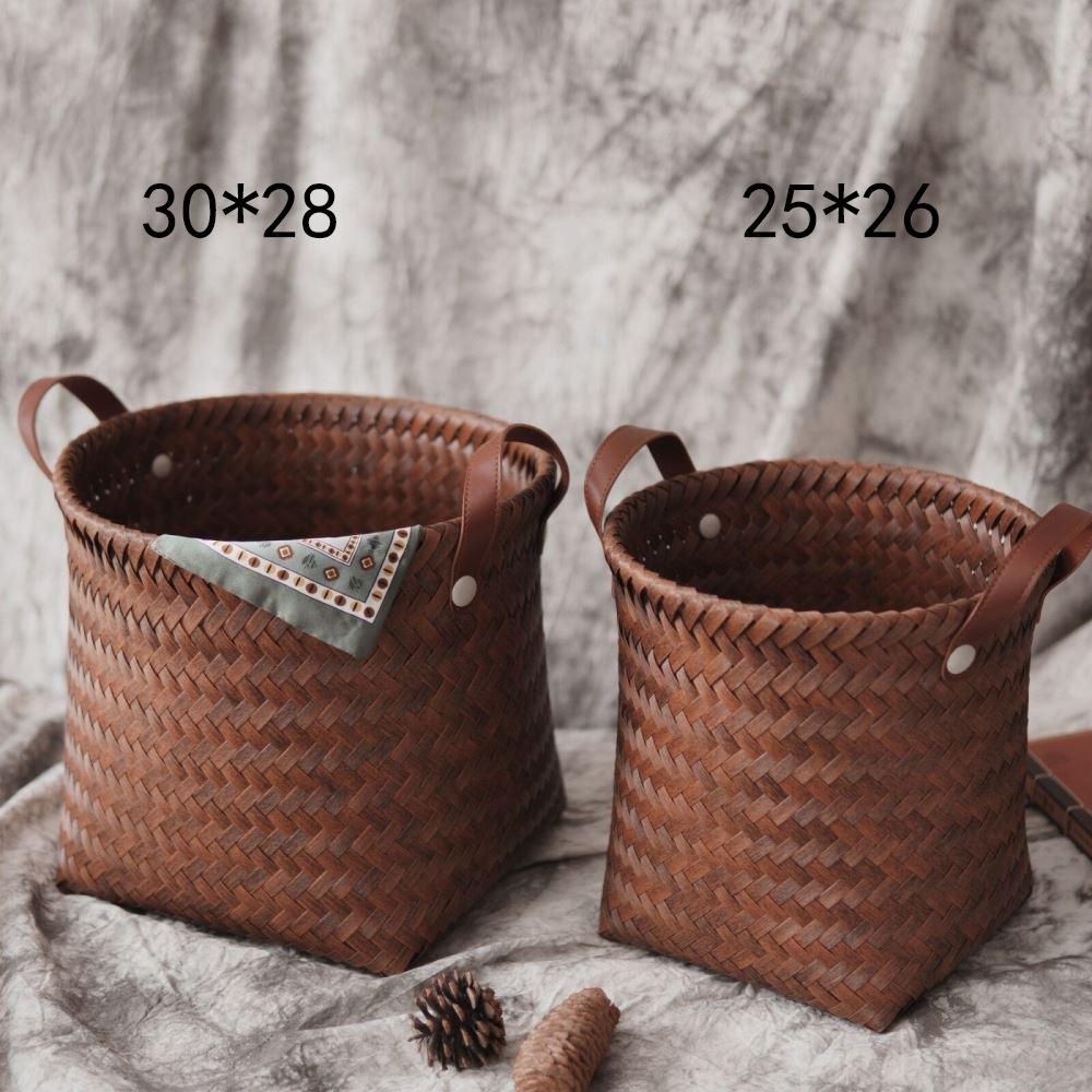 手工仿藤编脏衣篮收纳筐美式大框