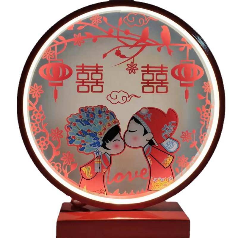 加工定制中式婚礼婚庆装饰台灯 结婚礼品创意床头灯卧室LED灯