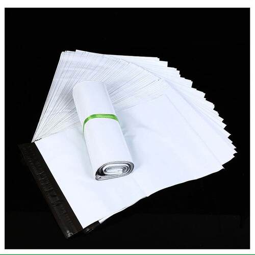 Manufacturer's stock of white courier bags, suitable for e-c