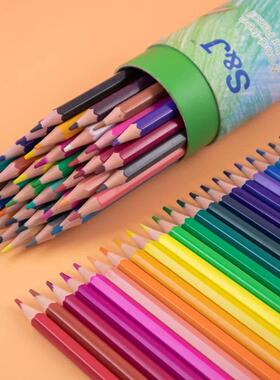 Pretty Barrel 24 Color Pencils Crayons Set for Kids Kawaii S