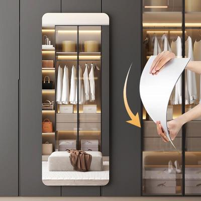 软免镜子打身穿XPS衣镜贴墙自粘孔衣柜全镜玄关墙面镜宿舍家用镜