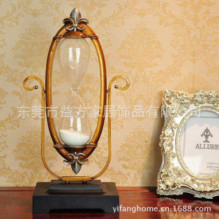 东莞欧式小号摇摆沙漏玻璃 卧室书房沙漏计时器 摆件树脂工艺品