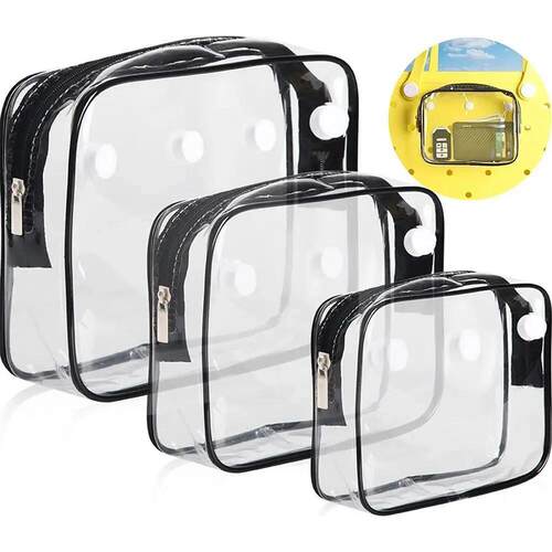 PVC Clear Bogg Beach Tote Bag Accessories Bath Wash Case Tra