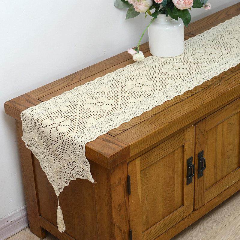 镂空桌旗美式复古棉麻仿钩针钩花电视柜盖巾五斗柜盖布茶几桌布,居家布艺,桌布,淘宝优惠券,粉丝福利购,淘宝优惠卷