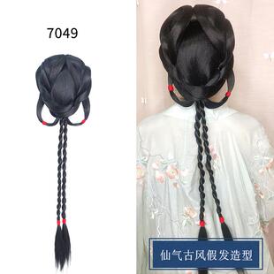 高档古装假女残党式易发固定汉服复古懒人一体演出后手脑勺发包发