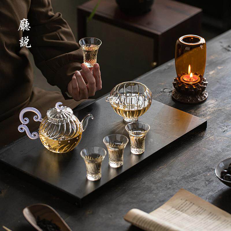 厅说 清源套组玻璃茶具套装新中式防烫耐热加厚透明家用茶道送礼