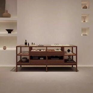 服装店中岛台时尚鞋包精品展示架流水台饰品店展示桌展示柜展示台