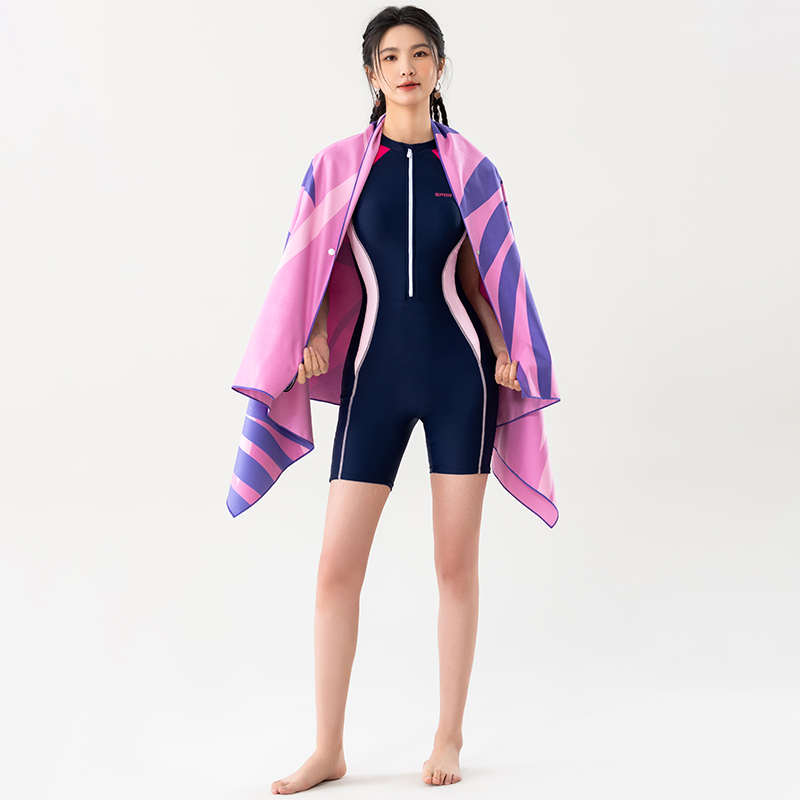 2024新款游泳速干巾大号沙滩巾送束口便携收纳袋吸水亲肤按扣浴巾