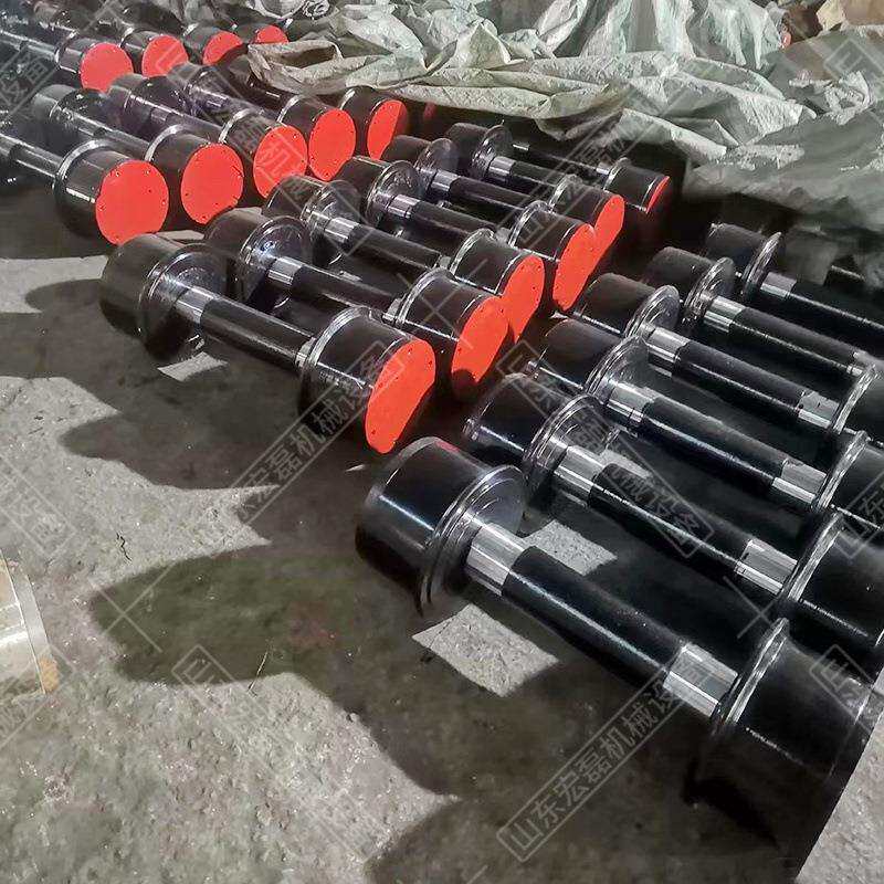 山西晋中矿用平板车轨道轮实心空心调质热处理轮对隧道窑车用轮对