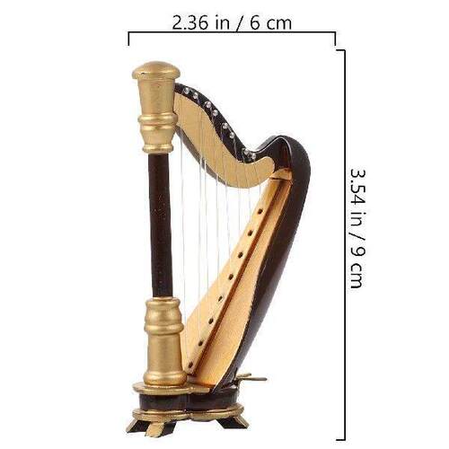 Miniature Harp Model Mini Wooden Harp Instrument Model with