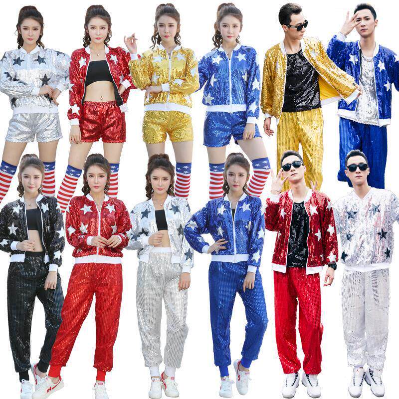 舞蹈服女成人套装新款演出服现代舞青春街舞啦啦队跳舞爵士舞服装