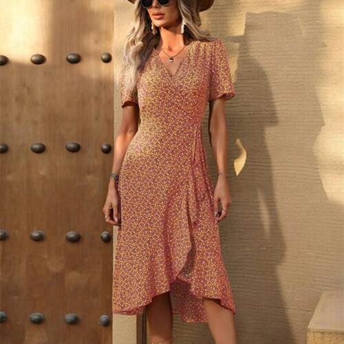 Women's skirt cotton short sleeved word collar high