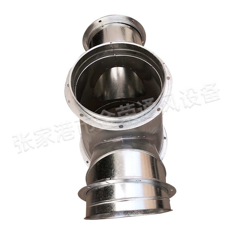 厂家供应白铁皮镀锌不锈钢四通风管圆头排气排风四通接头配件