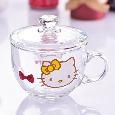 韩版hellokitty凯蒂猫创意家用耐热玻璃水杯花茶杯牛奶杯卡通杯子