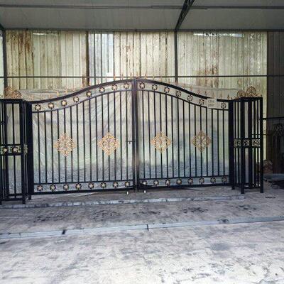 铁门别墅大院门双门钢管门农村大院新农村中国风户外门