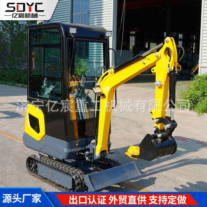 跨境小型履带挖掘机1.2吨驾驶室小型柴油挖掘机农用果园小挖机