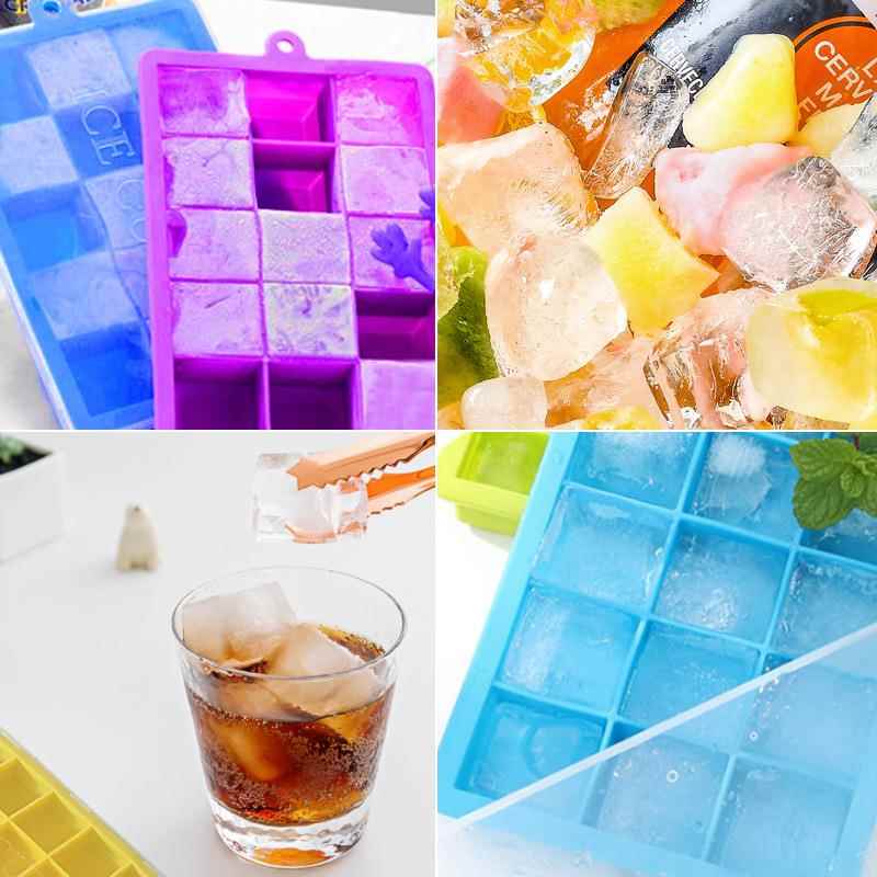 新款直销硅胶冰格15格方形带盖冰格模具家用制冰器冰格冰块模具现