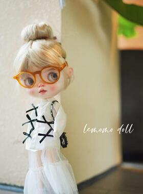 乐茉茉doll新款娃衣蝴蝶结衬衫黑白两色OB22/24/蓝豆豆AZONES现货