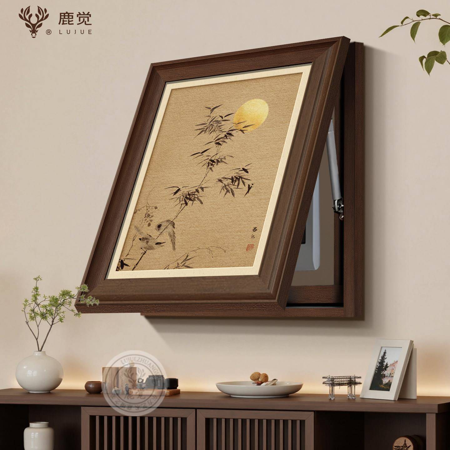 葫芦电表箱盒遮挡挂画九鱼聚财餐厅配电箱装饰画新中式电箱遮盖板