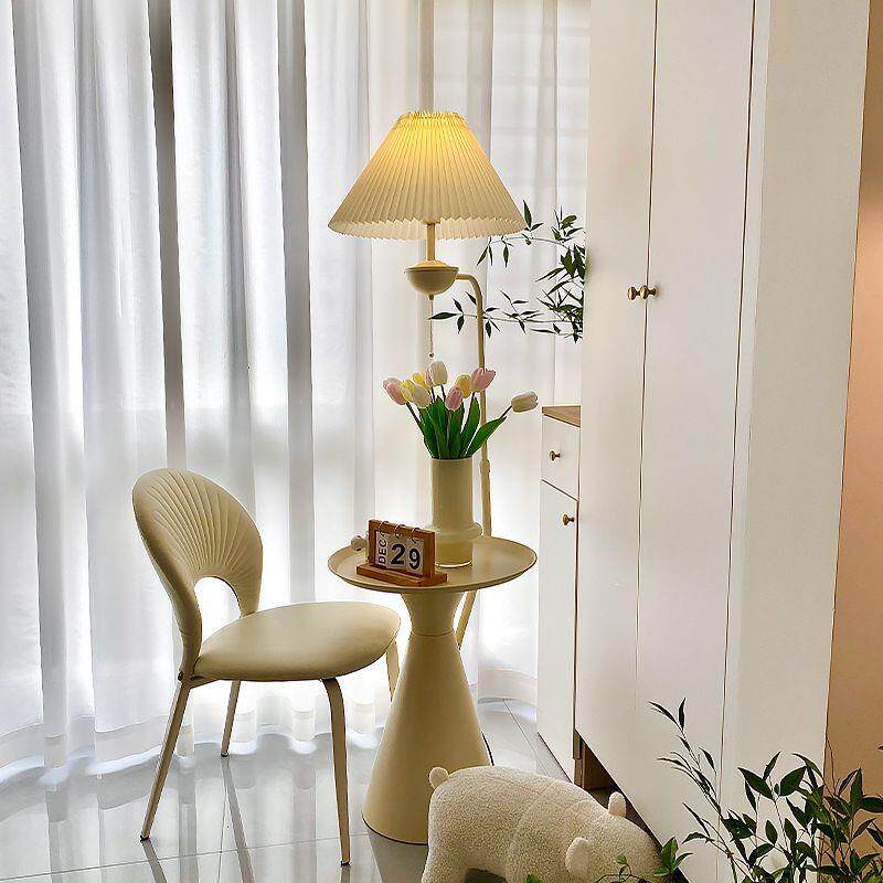 法式奶油风落地灯客厅卧室沙发旁边几高级颜值设计感网红床头台灯