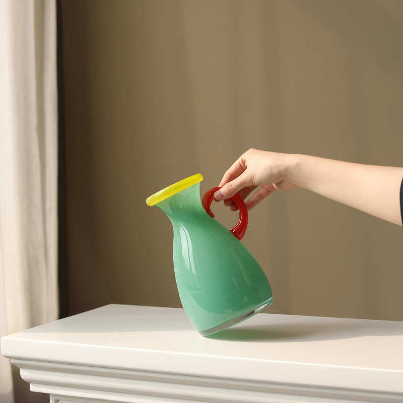 高级感多巴胺彩色系玻璃创意花瓶客厅桌面水养插花样板间装饰花器,家居饰品,花瓶,淘宝优惠券,粉丝福利购,淘宝优惠卷