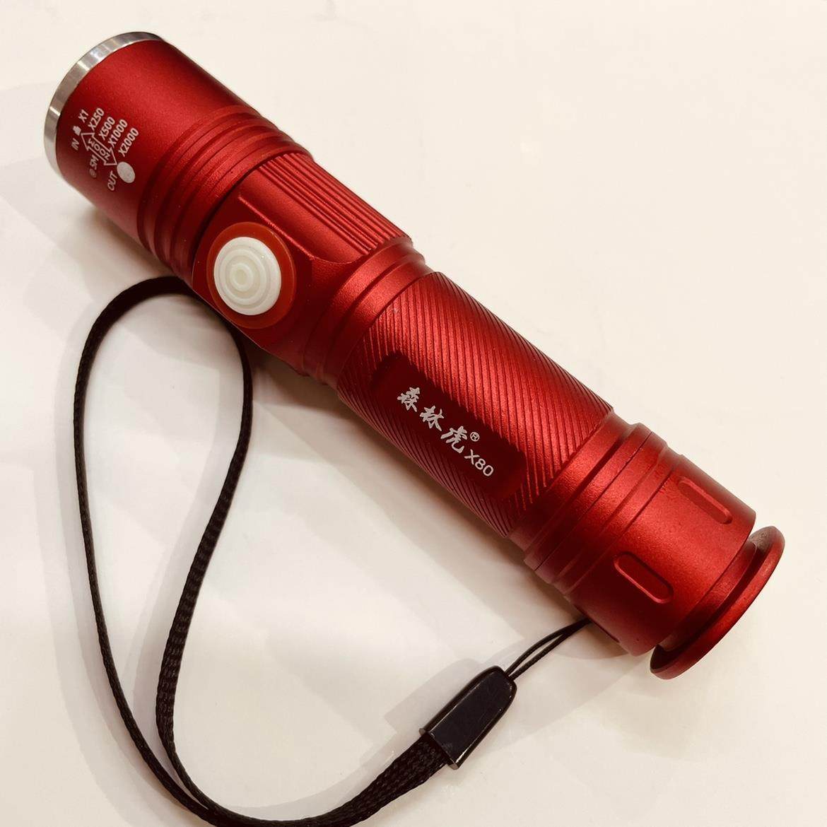 高档型森林虎X8伸缩变U焦手电筒口0袋紧凑可充电内置锂电池户外防