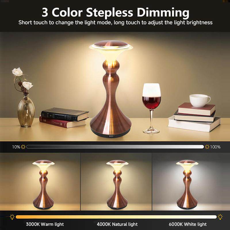 led充电酒吧台灯卧室床头小夜灯触摸创意桌面氛围灯清吧复古桌灯
