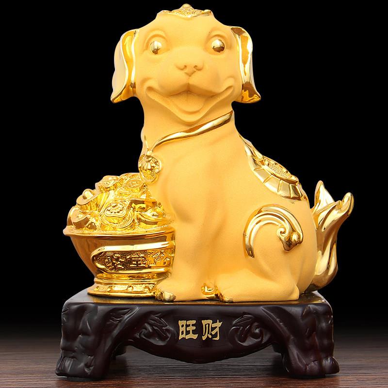 十二生肖狗摆件守财招财金狗装饰品生日礼物开 业迁居送礼品工艺