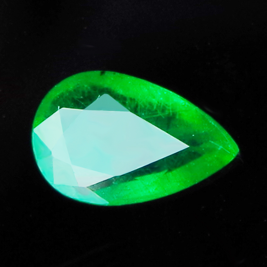 0.974ctNGTC国检玻璃体罕见纯净翠阳绿阿富汗天然祖母绿戒面裸石