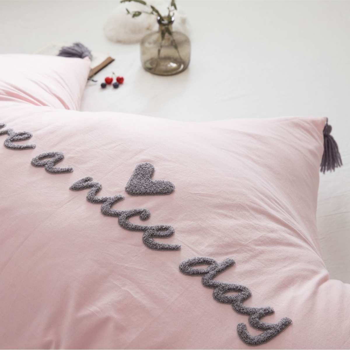 北欧全棉水洗棉床头大靠背流苏刺绣抱枕榻榻米软包靠垫子腰靠代发