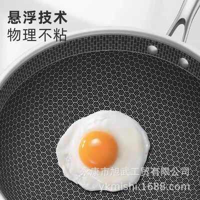 定制款201不锈钢炒锅不粘锅家用32cm炒锅不粘锅多功能商务节日礼