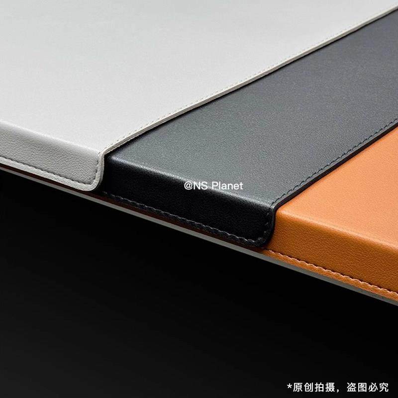 NS挂扣边电脑桌垫超大号皮质折边护肘写字办公桌面垫子防水滑鼠垫