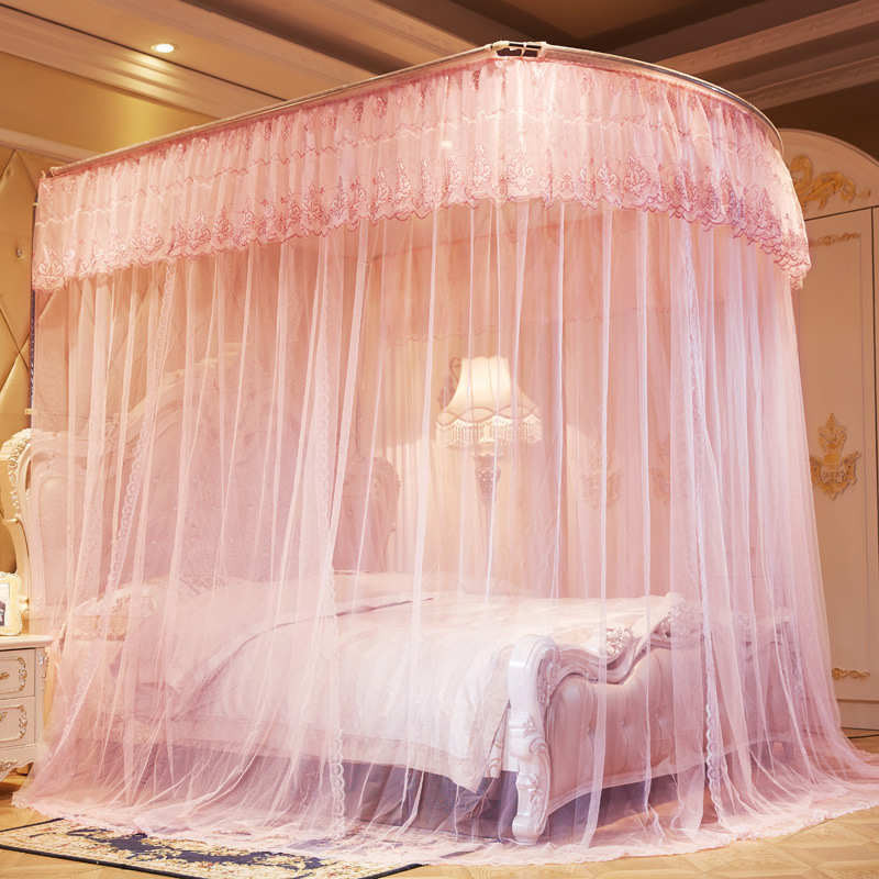 米5m伸缩2床0支架落地型8m2门三开加厚.蚊帐1.双人.1加密2家用u.