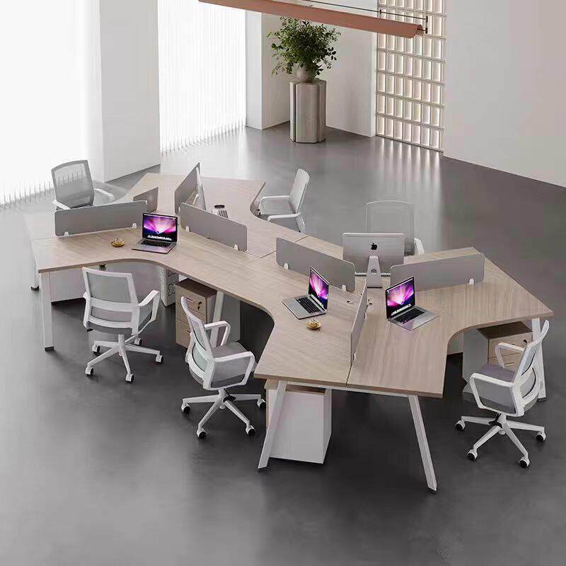 办公室职员办公桌3/5人位简约现代电脑卡座创意员工办公桌椅组合