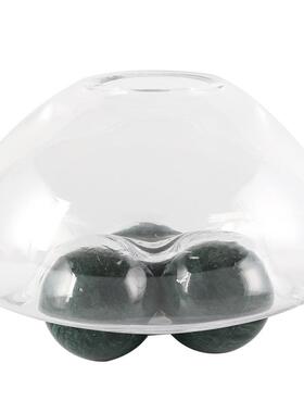 轻奢透明大肚玻璃创意鱼缸花器摆件样板间售楼处桌面艺术三脚花瓶