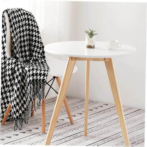 Small coffee table white circular table and chair a set tea