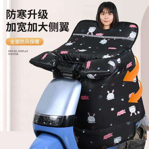 雅的迪电动车挡风被防暴雨摩托电瓶车亲子防水防风保暖加绒加厚