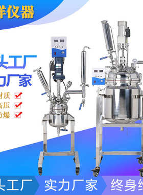 佰高温高压搅拌2l5l10l50l实验室电加热双层上海不锈钢反应釜罐祥