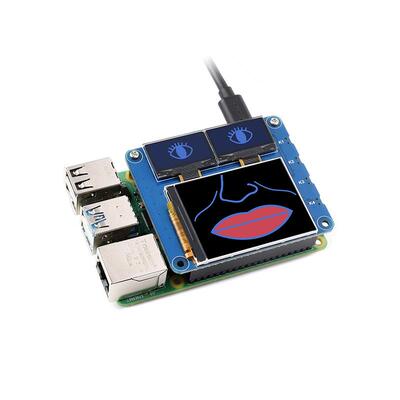 微雪 树莓派 2寸LCD三联屏扩展板IPS屏 0.96寸蓝色OLED双副显示屏