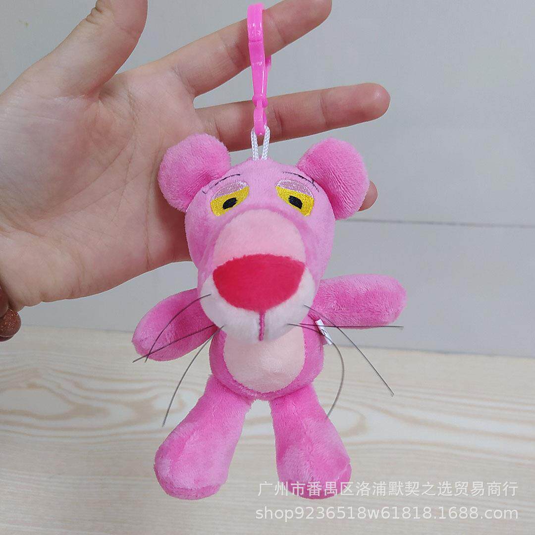 可爱呆萌粉红豹傻豹毛绒公仔挂件卡通周边背包钥匙扣吊饰现货