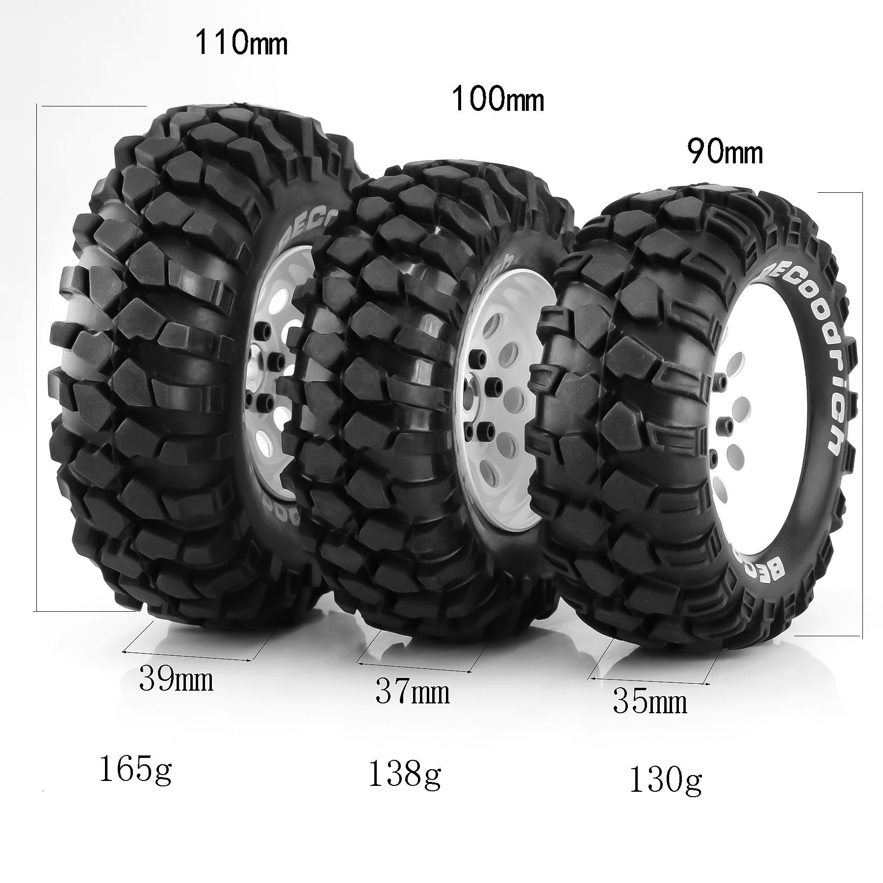 1.9寸FR4轮毂TRX4仿真FMS攀爬NT4轮胎100mm直径SCX10 W160